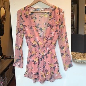 Cecico Pink Floral Romper